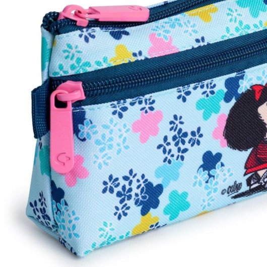 Estuche Portatodo Plano Grafoplás Bits Bobs Design 2 cremalleras bolsillo frontal 23x10 cm