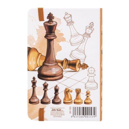 Quaderno di appunti A6 Javier Ajedrez con copertine rigide e segnalibro