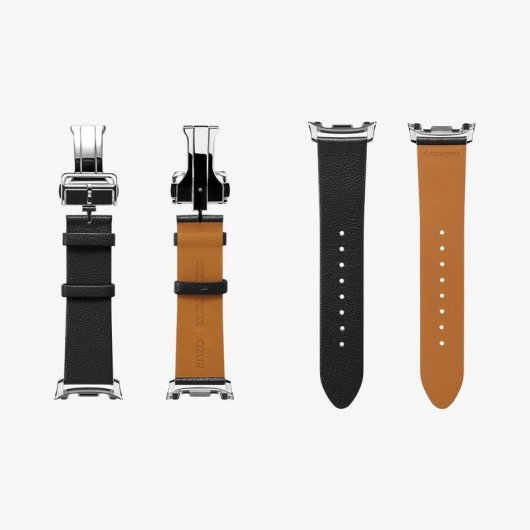 Cinturino Spigen Enzo per Samsung Watch 8/8 Classic, Vera Pelle, Nero