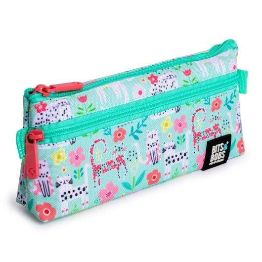 Estuche Portatodo Plano Grafoplas 2 Cremalleras Bits Bobs Design 23x10 cm escolar