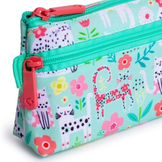 Estuche Portatodo Plano Grafoplas 2 Cremalleras Bits Bobs Design 23x10 cm escolar