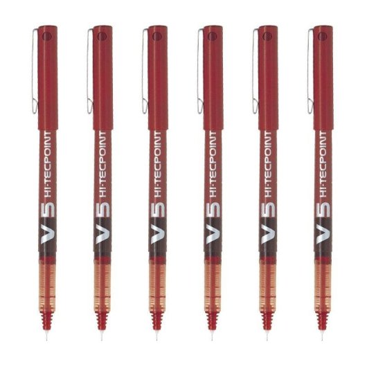 Penna Pilot V5 Hi-tecpoint 0.5 mm Rossa Set di 6