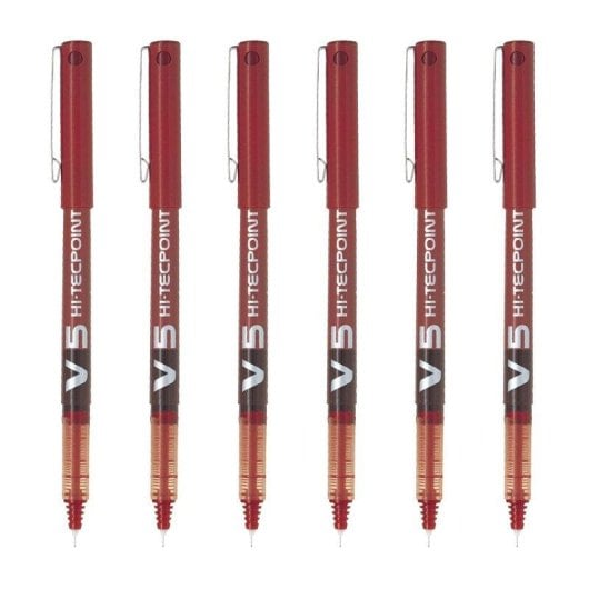 Penna Pilot V5 Hi-tecpoint 0.5 mm Rossa Set di 6