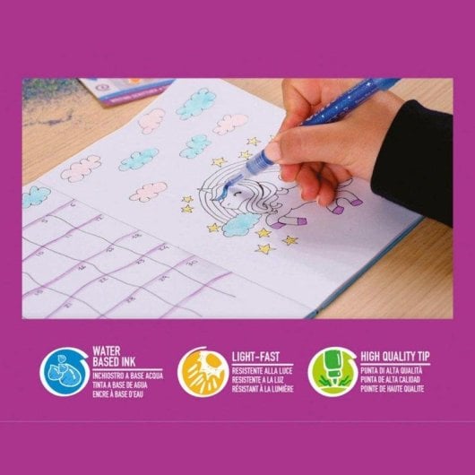 Carioca Glitter - Astuccio da 6 Pennarelli con Inchiostro Liquido all'Acqua