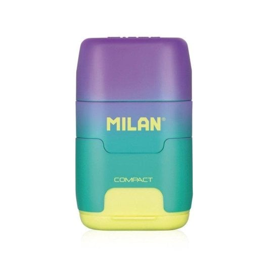 Gomma e Temperino Milan Sunset Pack Compact con 2 Gomme di Ricambio Rosa