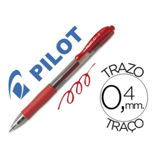 Penna Roller Ball Retrattile Pilot G2 0.7 mm Punta Fine Grip Rosso