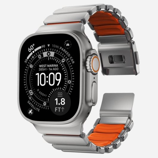 Pulsera Nomad Stratos Band para Apple Watch Ultra 1-11 y SE Titanio Natural