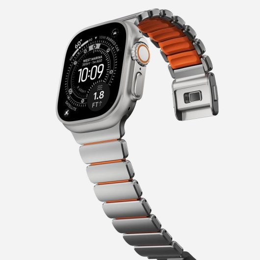 Pulsera Nomad Stratos Band para Apple Watch Ultra 1-11 y SE Titanio Natural