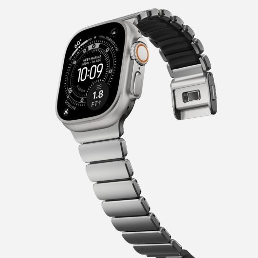 Correia Nomad Stratos Band para Apple Watch Ultra 1-11 e SE Titânio Natural