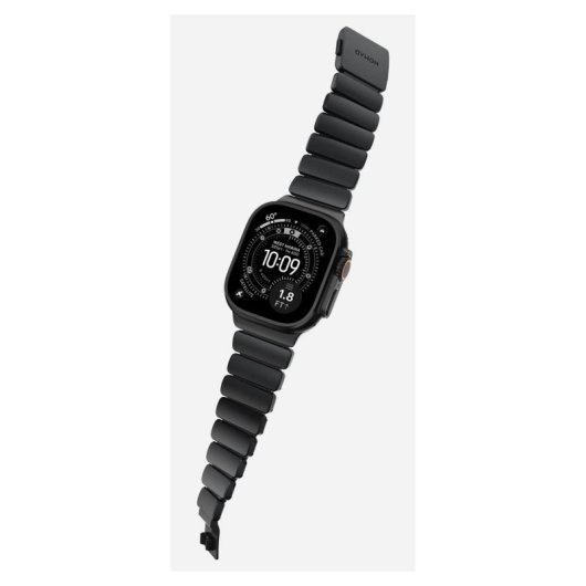 Correia Nomad Stratos Band para Apple Watch Ultra 1-11 e SE, Titânio Preto