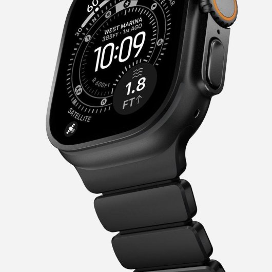 Correia Nomad Stratos Band para Apple Watch Ultra 1-11 e SE, Titânio Preto