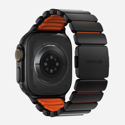 Pulsera Nomad Stratos Band para Apple Watch Ultra 1-11 y SE, Titanio Negro