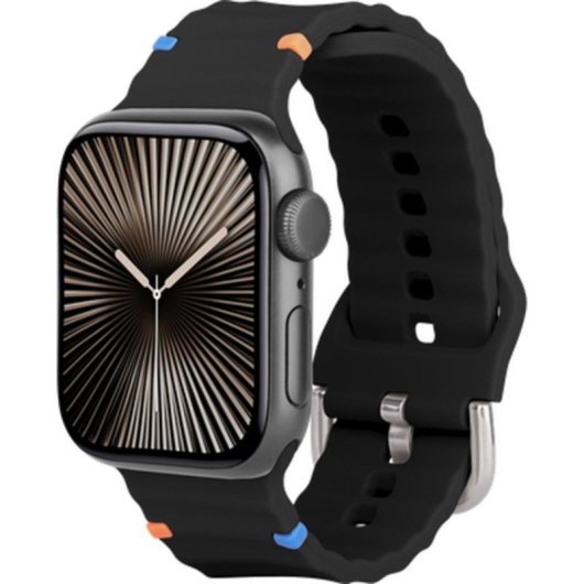 Correa de reloj Just in Case pour Apple Watch 40/41/42mm Silicium Noir