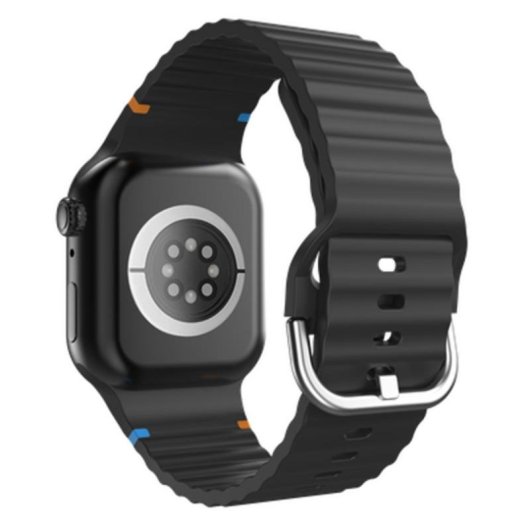 Correa de reloj Just in Case pour Apple Watch 40/41/42mm Silicium Noir