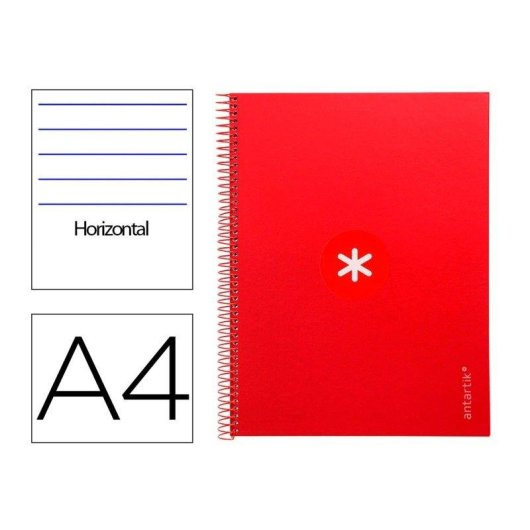 Quaderno Antartik A4 Spirale Copertina Rigida 1 Banda Colore Lampone