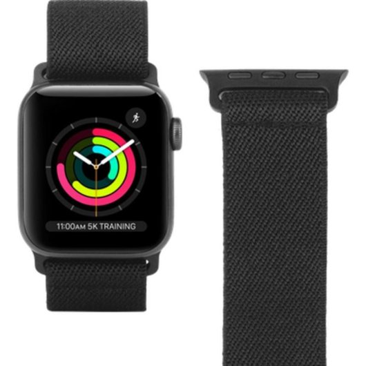 Correa de reloj Just in Case pour Apple Watch 40/41/42mm Tissu Noir