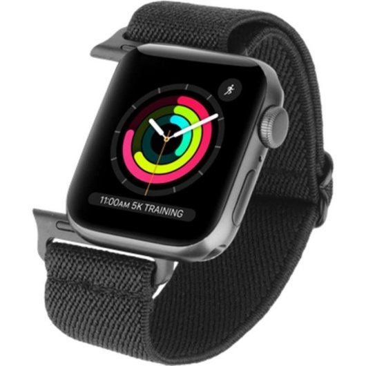Correa de reloj Just in Case pour Apple Watch 44/45/46/49mm Tissu Noir