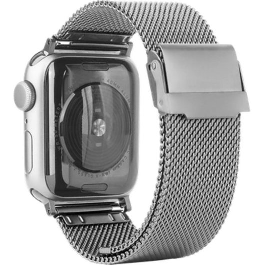 Armband für Uhren Just in Case für Apple Watch 44/45/46/49mm Edelstahl Silber