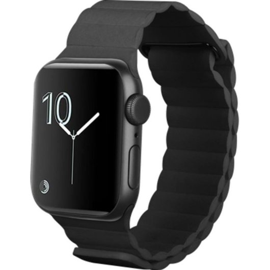 Armband Just in Case für Apple Watch 44/45/46/49mm Leder PU schwarz