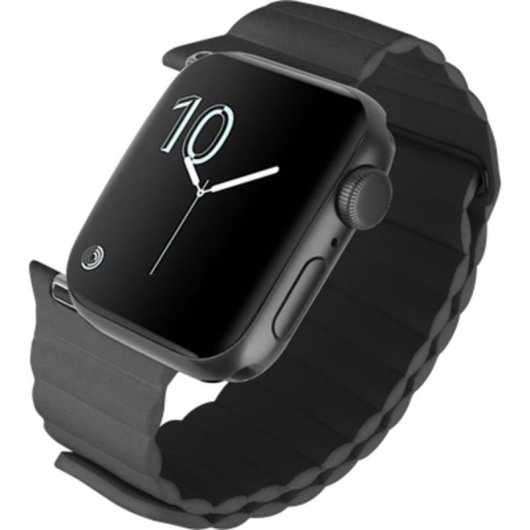 Armband Just in Case für Apple Watch 44/45/46/49mm Leder PU schwarz