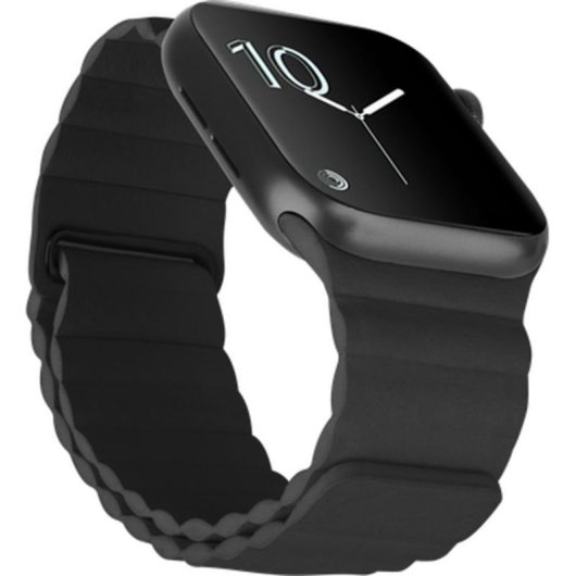Armband Just in Case für Apple Watch 44/45/46/49mm Leder PU schwarz