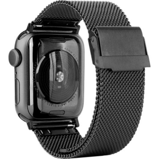 Armband Just in Case für Apple Watch 40/41/42mm aus schwarzem Edelstahl