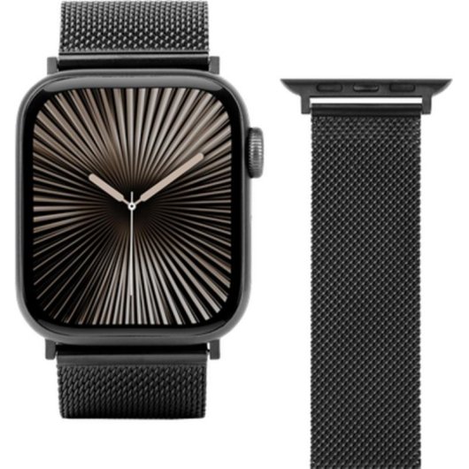 Armband Just in Case für Apple Watch 40/41/42mm aus schwarzem Edelstahl