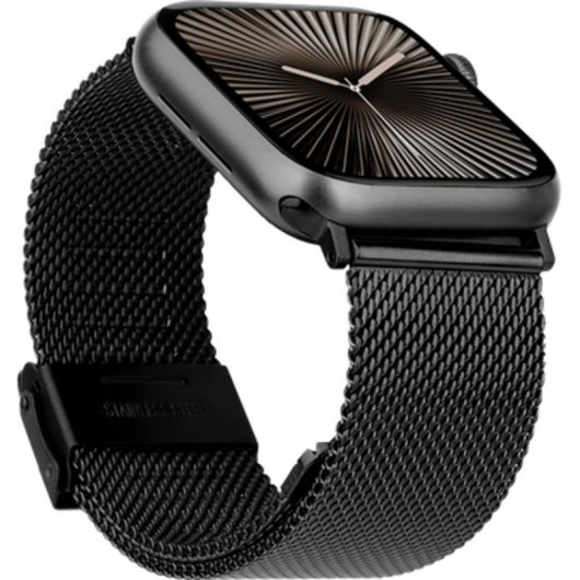 Armband Just in Case für Apple Watch 40/41/42mm aus schwarzem Edelstahl