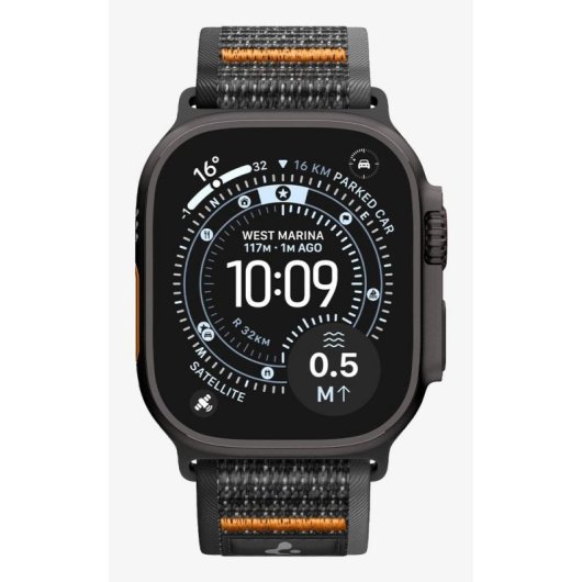 Cinturino Spigen Athlex Air 2 per Apple Watch Ultra 49mm Nero/Arancione Tessuto