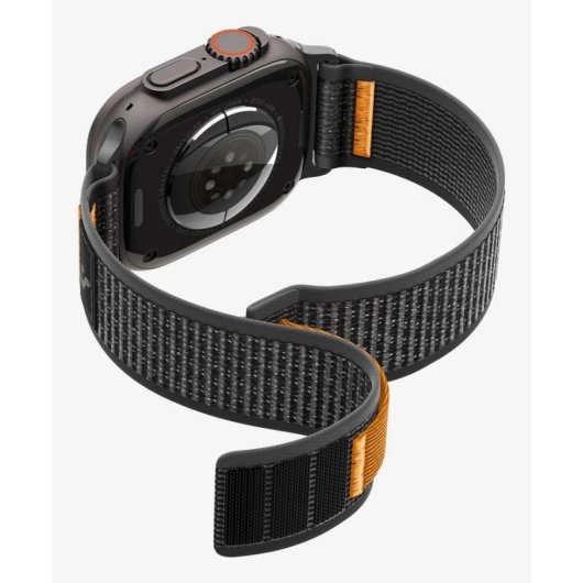 Cinturino Spigen Athlex Air 2 per Apple Watch Ultra 49mm Nero/Arancione Tessuto