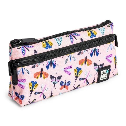 Estuche Portatodo Plano Bits Bobs Grafoplás Diseño 2 Cremalleras 23x10 cm Lavable