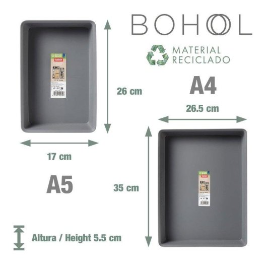 Set de 4 Organizadores de Cajones Tatay Bohol Gris Antracita
