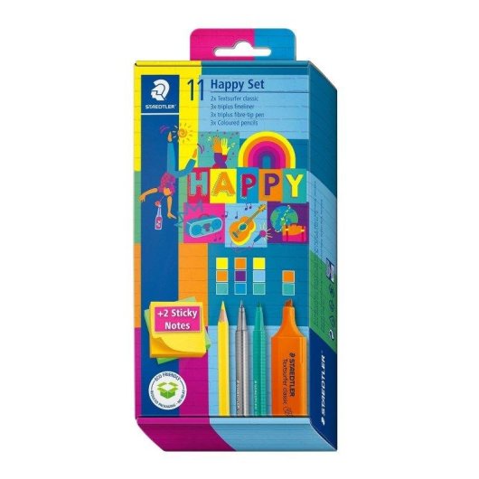 Set Mixto Staedtler Happy 11 Pezzi per Scrittura e Disegno Creativo