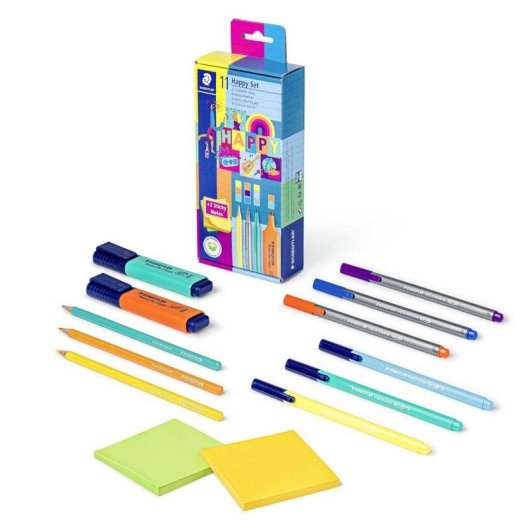 Set Mixto Staedtler Happy 11 Pezzi per Scrittura e Disegno Creativo