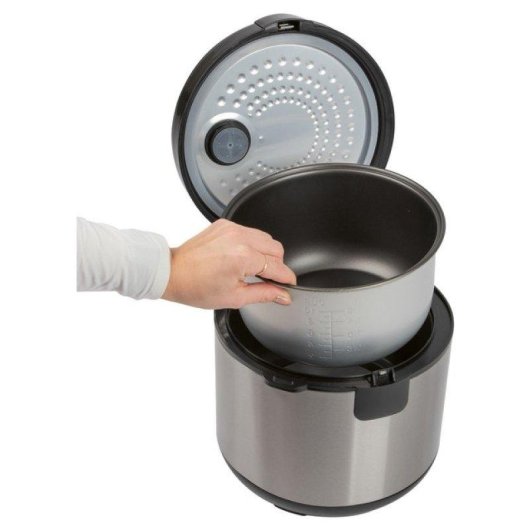 Olla Arrocera ProfiCook RK 1285 2 en 1 Negro/Plata 0,16 L