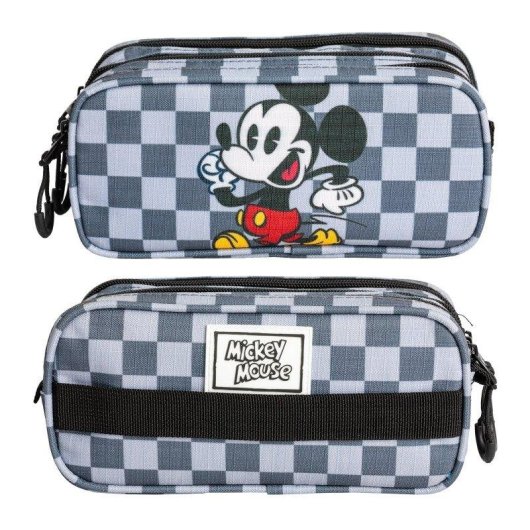 Estuche Escolar Karactermania Mickey Move Triple Compartimento Gris