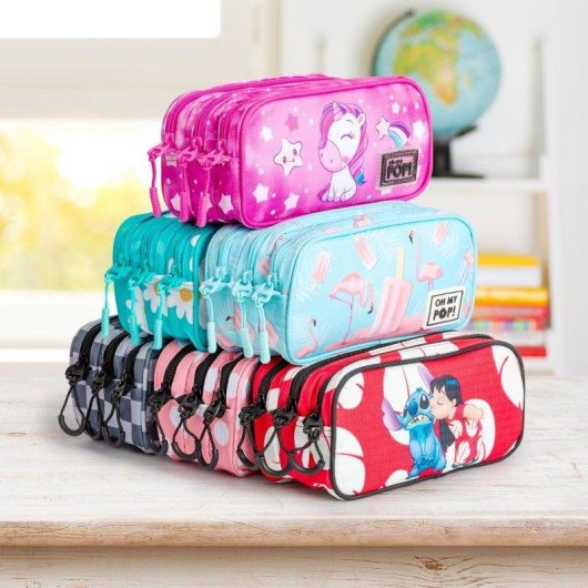 Estuche Escolar Karactermania Mickey Move Triple Compartimento Gris