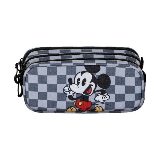 Estuche Escolar Karactermania Mickey Move Triple Compartimento Gris
