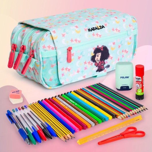 Estuche Portatodo Triple Grafoplás Bits and Bobs Design Mafalda Pijama