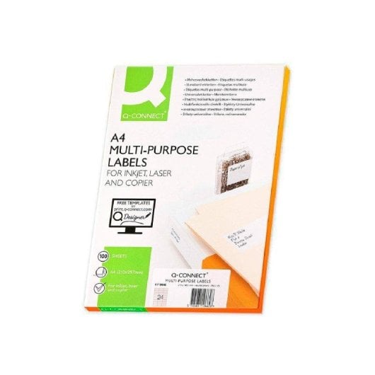 Etiquetas Adhesivas Q-Connect A4 24 Etiquetas 70x35mm