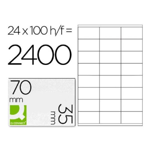 Etiquetas Adhesivas Q-Connect A4 24 Etiquetas 70x35mm