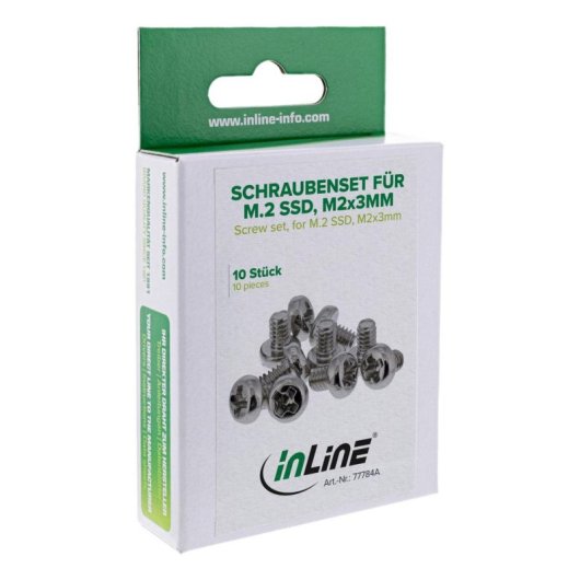 InLine 77784A Schraubenset M2 Vollgewinde Vernickeltes Stahl