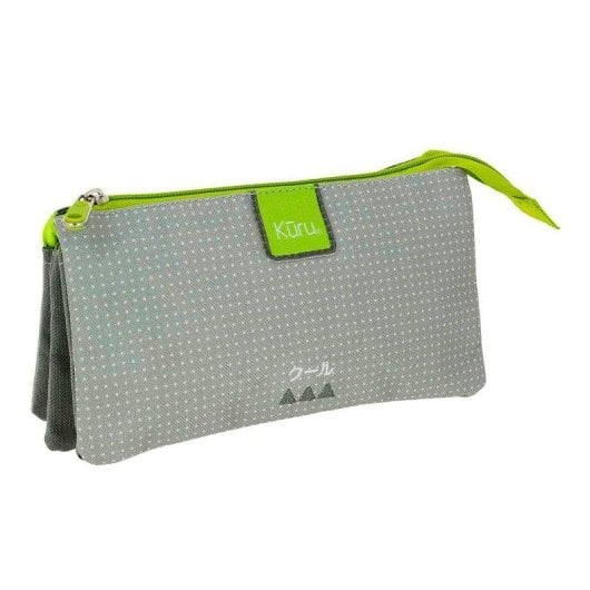 Grafoplás Kūru - Porte-tout triple plat pour matériel scolaire Gris