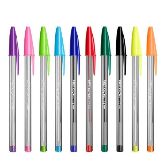 Bic Cristal - Pack di 10 penne a sfera colori