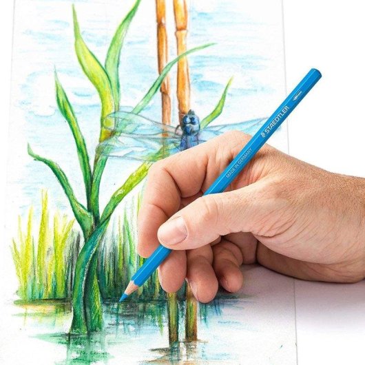 Lápis de Aquarela Staedtler Design Journey Caixa Metal 12 Cores