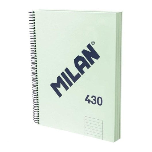 Quaderno A4 Milan 430 Copertina Rigida Spirale Verde Piegato 120 Fogli