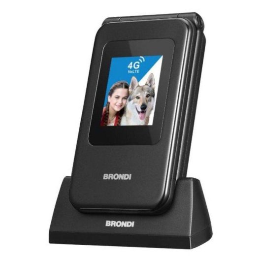 Móvil Plegable Brondi 10281080 4G Dual SIM 2.8" Negro Metálico