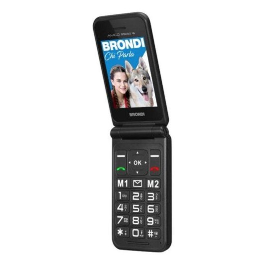 Móvil Plegable Brondi 10281080 4G Dual SIM 2.8" Negro Metálico