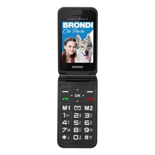 Móvil Plegable Brondi 10281080 4G Dual SIM 2.8" Negro Metálico