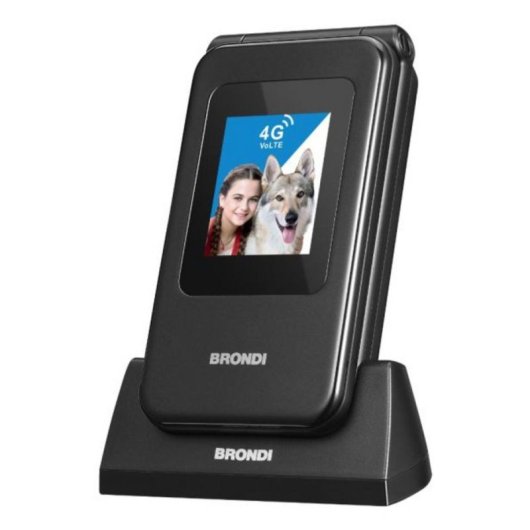 Móvil Plegable Brondi 10281080 4G Dual SIM 2.8" Negro Metálico